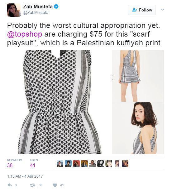 topshop appropriation palestinian culture