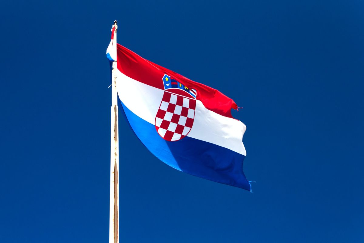 croatian flag blue sky
