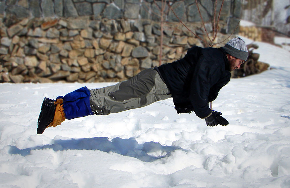 floating iranian man