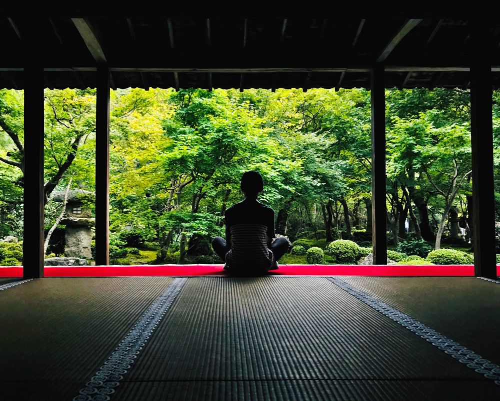 lady in japanese garden