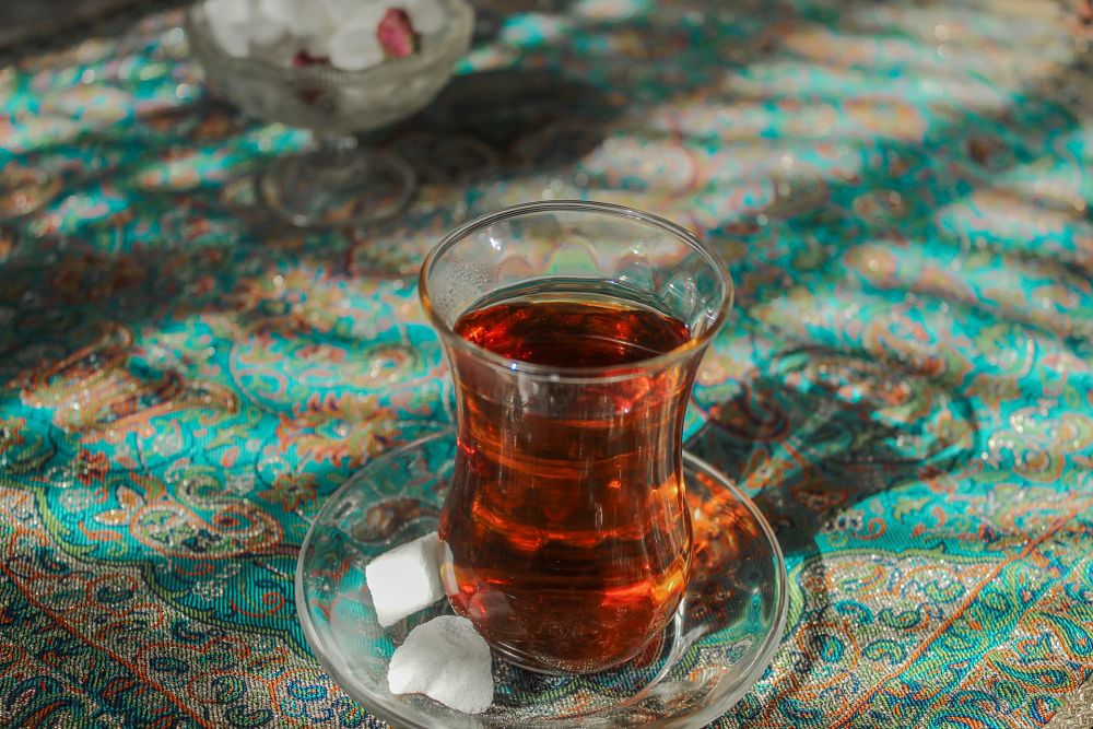 persian tea cup with sugar