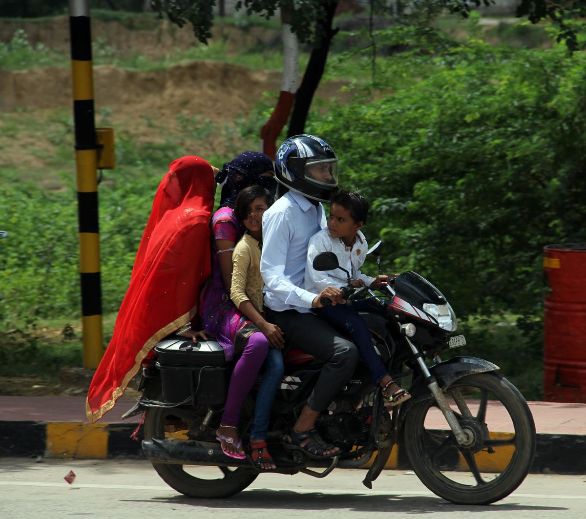 indian family on bike