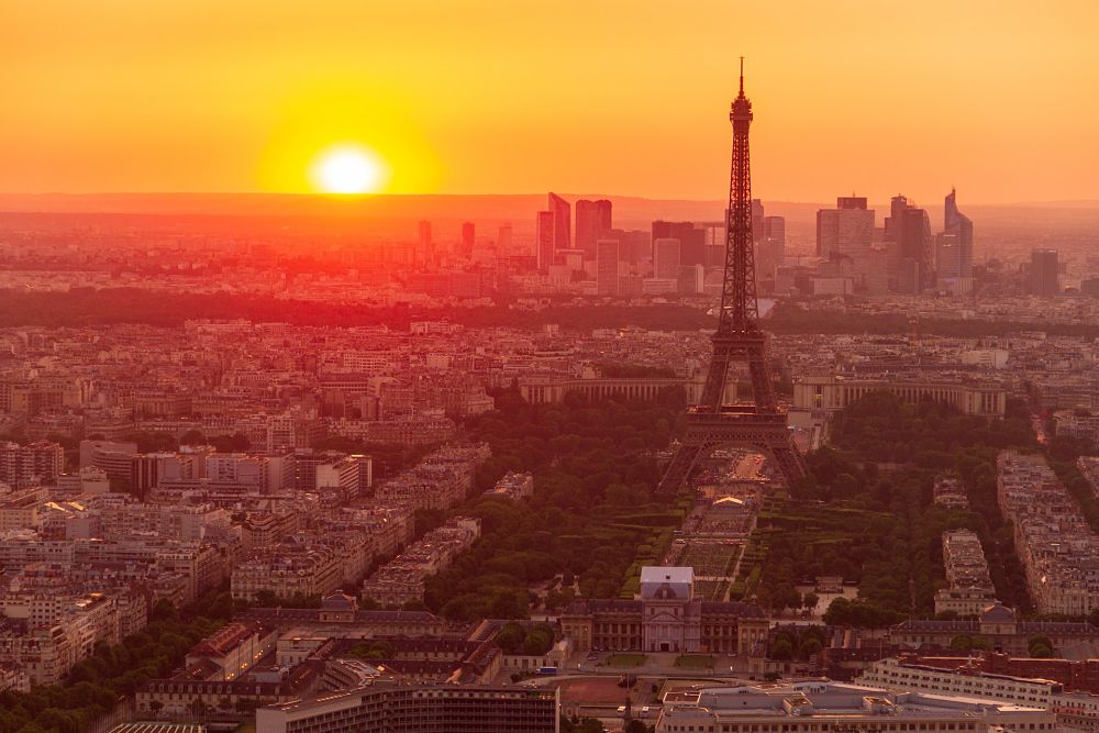 sunset eiffel tower