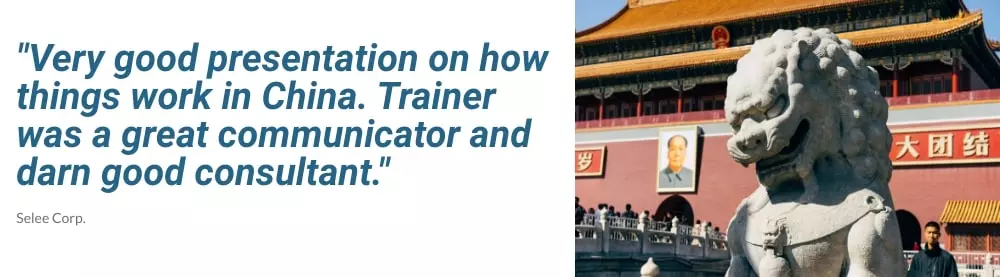 quote from trainee on China cultural awareness course