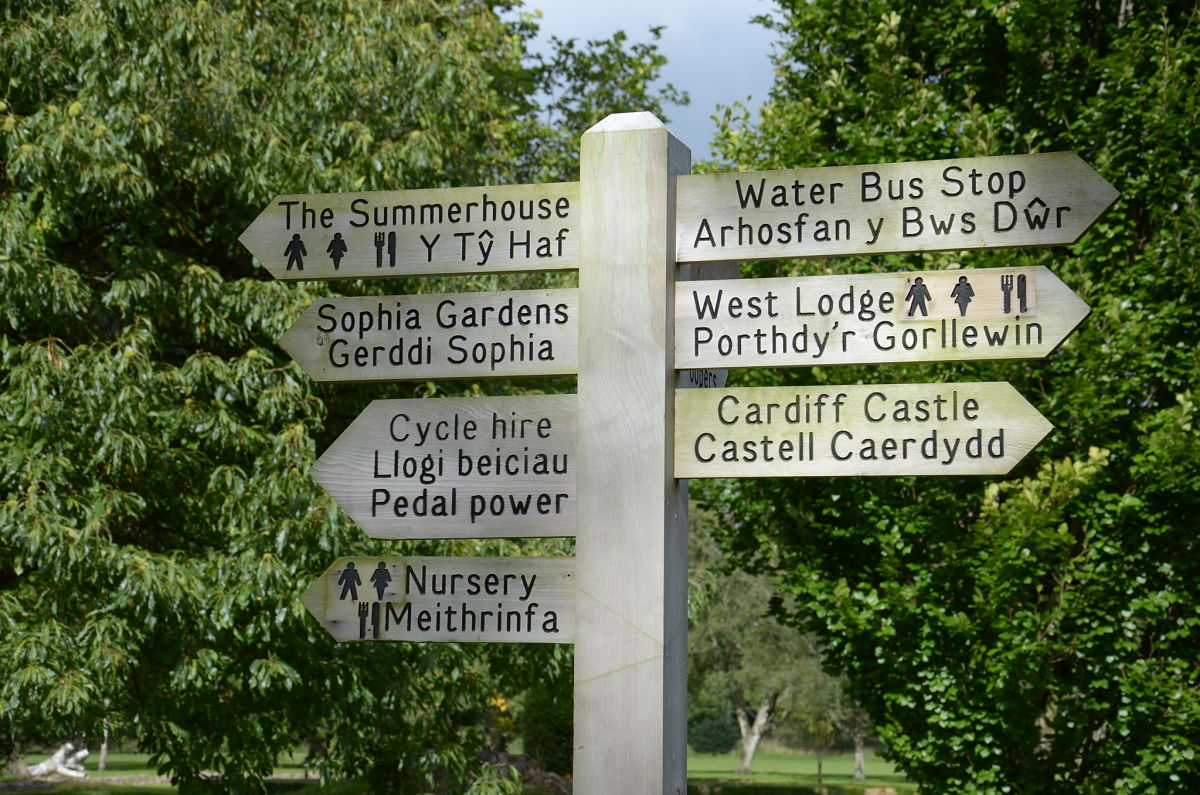 welsh language sign woode