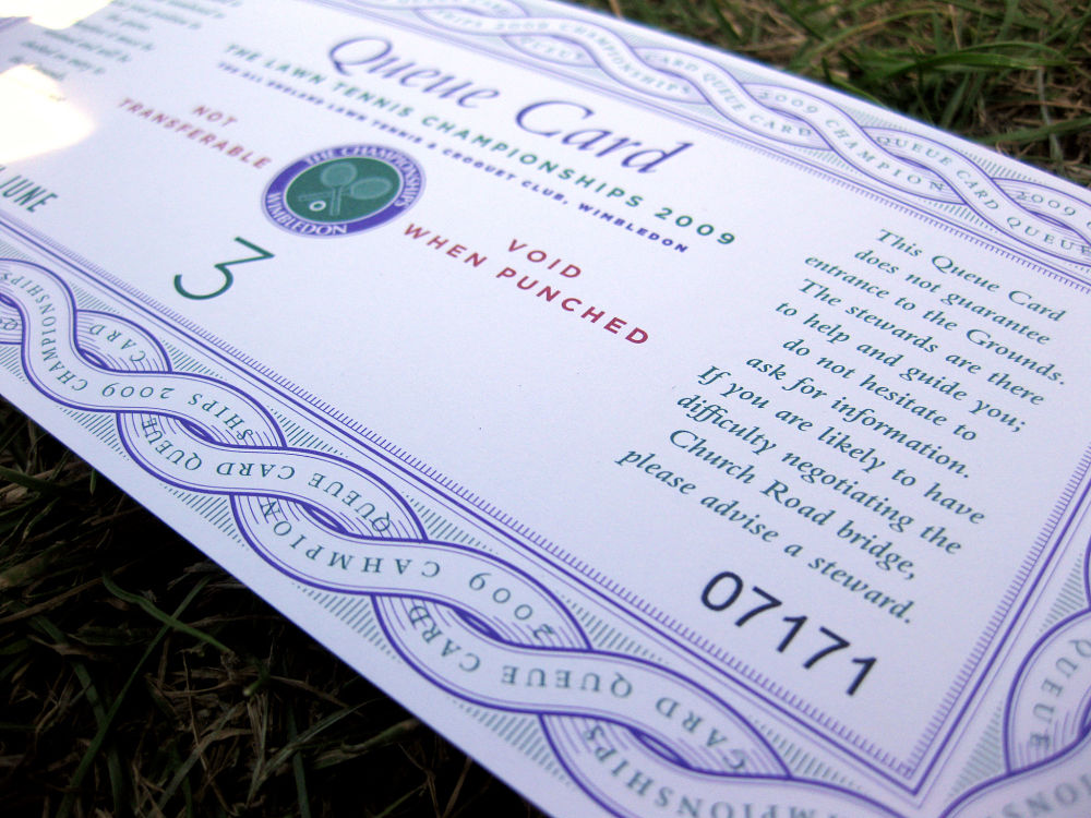 wimbledon queue card