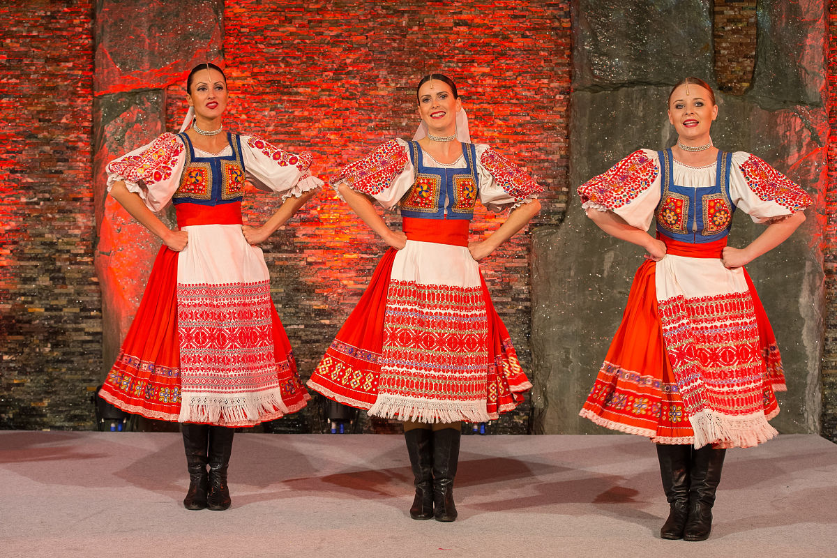 women in traditional slovak outfits